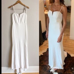 NWOT Finding the One White Mermaid Maxi Dress